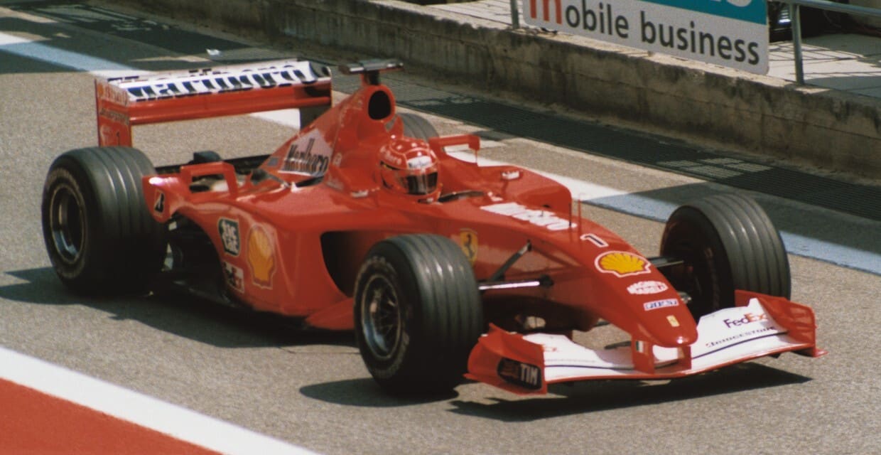Michael Schumacher vo Ferrari z éry začiatku 2000-tych rokov